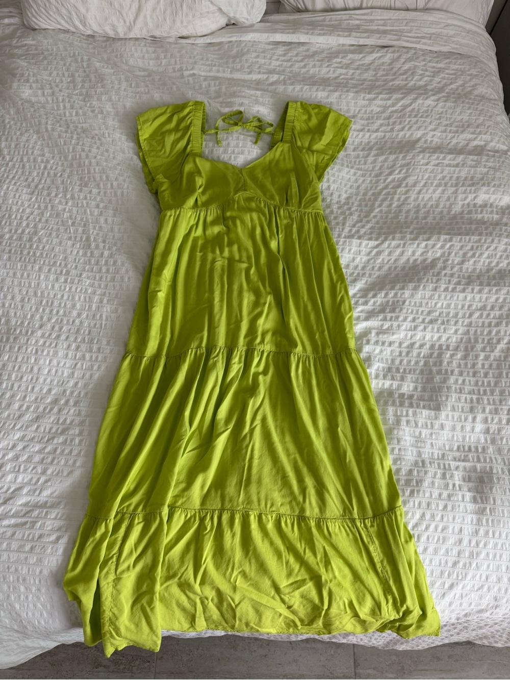 Lime Green Tiered Maxi Dress